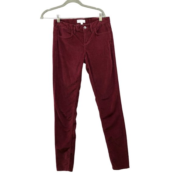 Madewell Denim - Madewell Corduroy Skinny Jeans Womens 27x32 Burgundy Red Low Rise Stretch